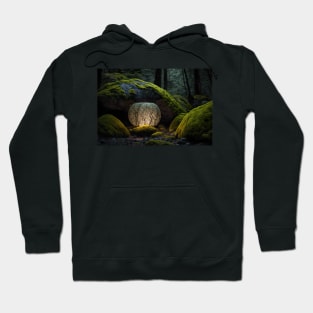 Exotic soft glow lamp in thick green forest Hoodie